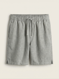 Light Grey Linen Drawstring Shorts by French Cuff