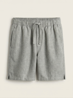 Light Grey Linen Drawstring Shorts by French Cuff