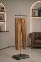 Brown Linen Drawstring Trouser Pant by French Cuff