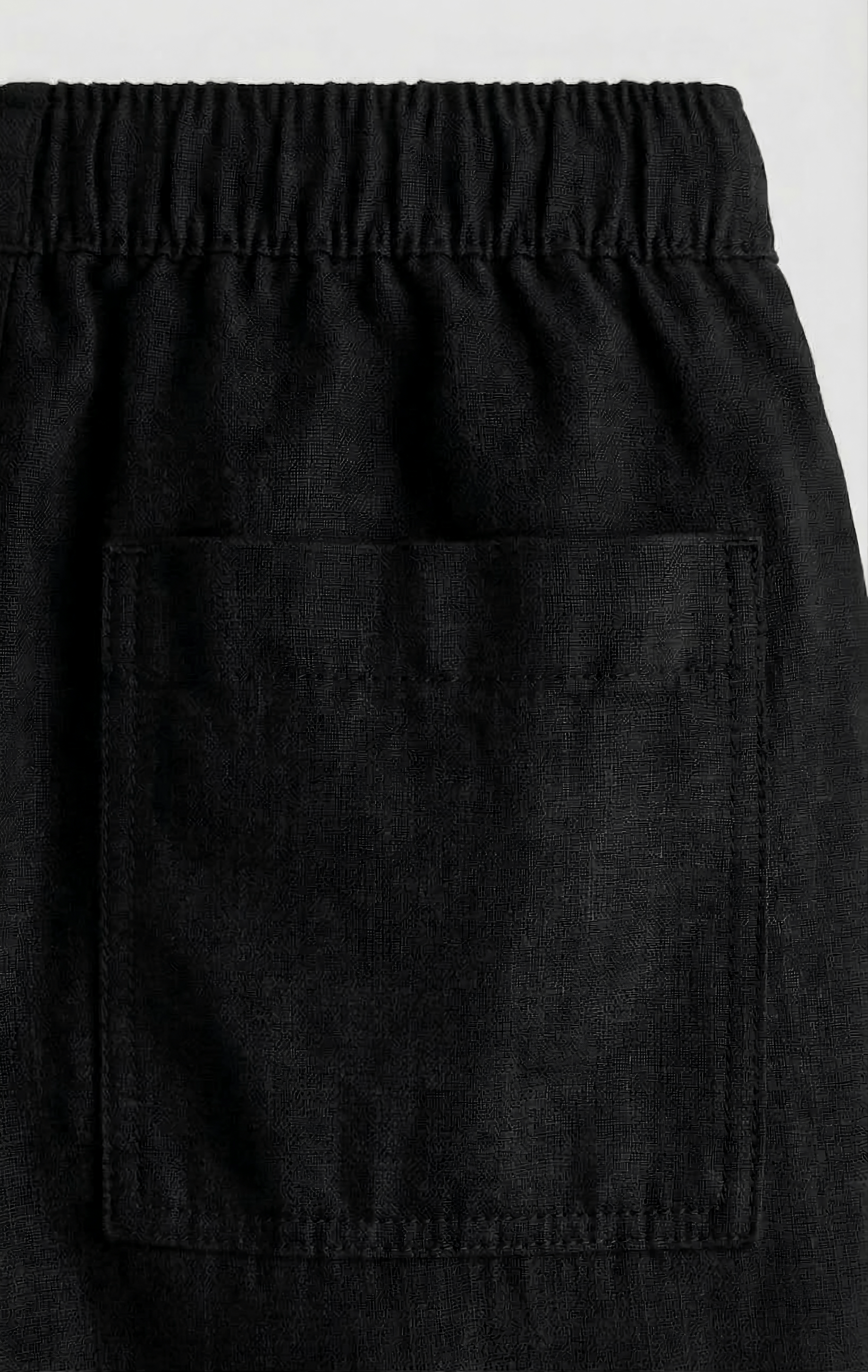 Black Linen Drawstring Shorts by French Cuff