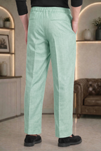 Minty Green Linen Drawstring Trouser Pant by French Cuff