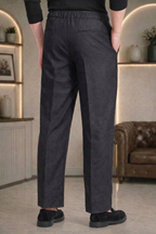 Black Linen Drawstring Trouser Pant by French Cuff