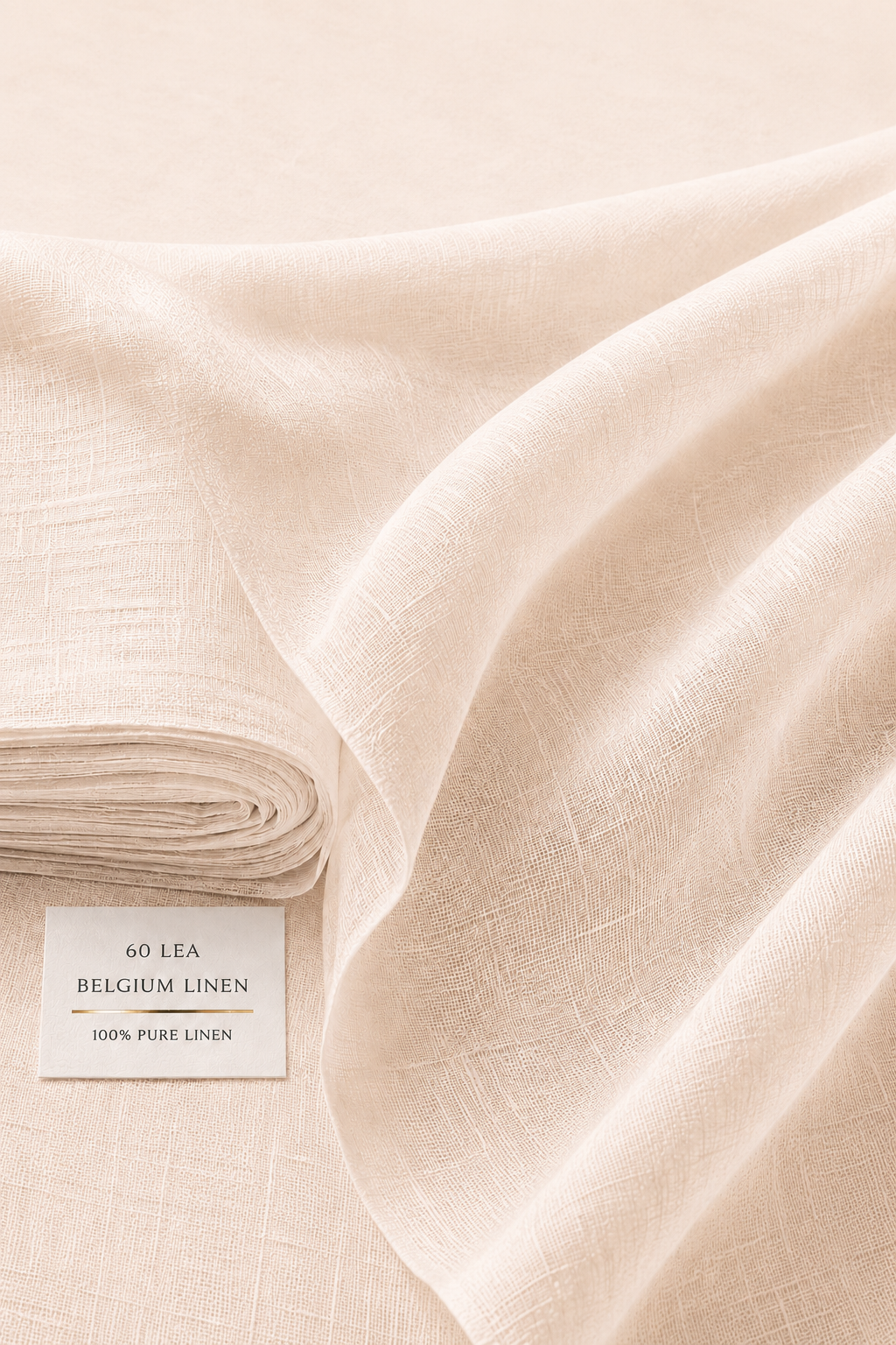 60 LEA | 100% Belgium Linen Fabric - Beige
