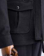 French Cuff Men's Black Cashmere 4-Pocket Jacket
