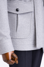 French Cuff Men's Ash Grey Cashmere 4-Pocket Jacket