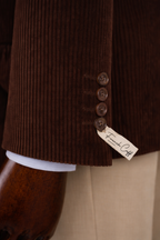 French Cuff Men's Corduroy Brown Double Breasted  Blazer
