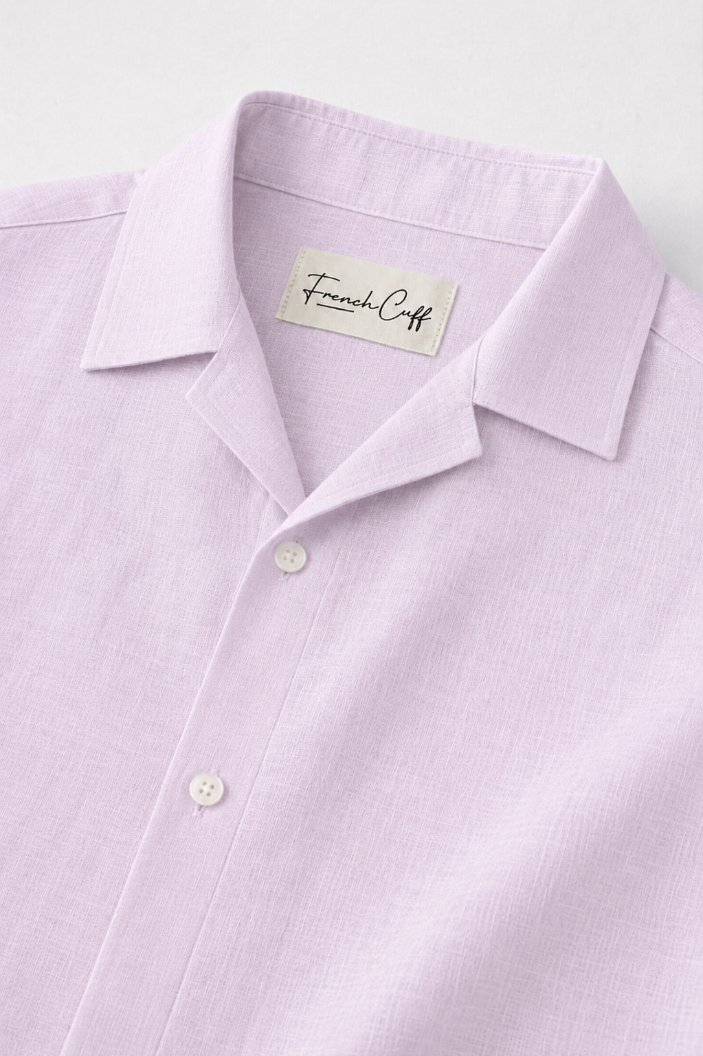 Cuban Collar Half Sleeve Men's 100% Belgium Linen Lavender Shirt | Summer Special