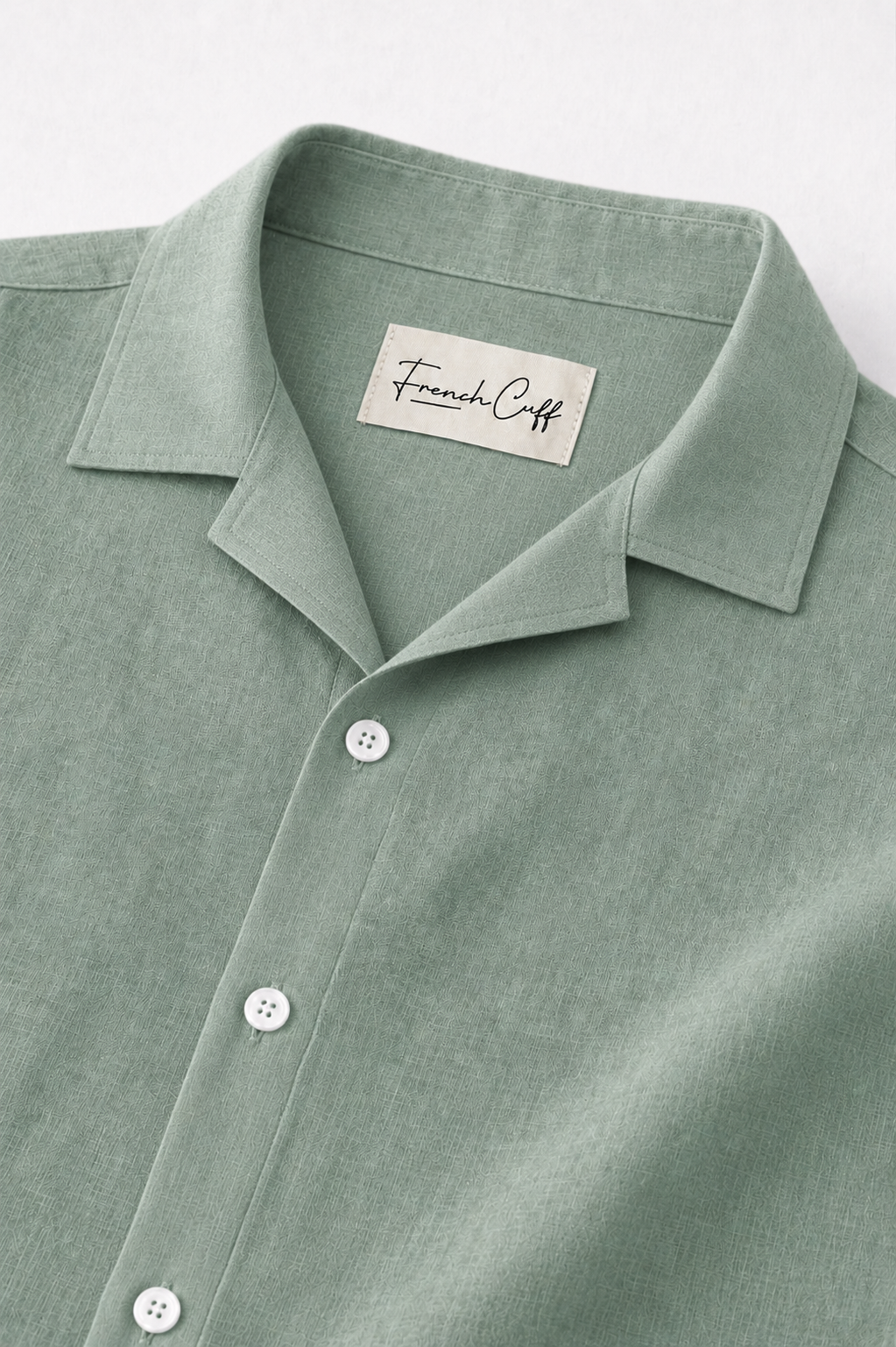 Cuban Collar Half Sleeve Men's 100% Belgium Linen Green Shirt | Summer Special