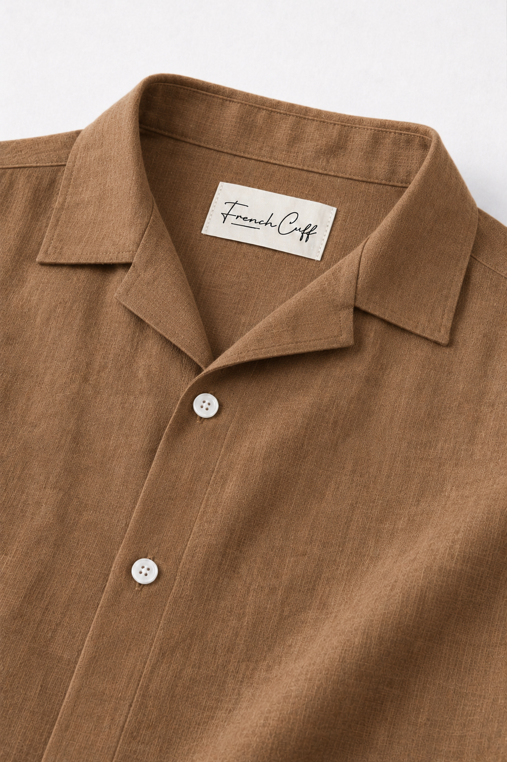 Cuban Collar Half Sleeve Men's 100% Belgium Linen Brown Shirt | Summer Special