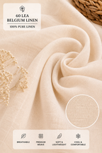 60 LEA | 100% Belgium Linen Fabric - Beige