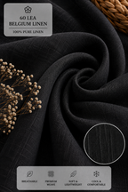 60 LEA | 100% Belgium Linen Fabric - Black