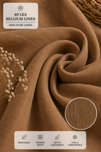 60 LEA | 100% Belgium Linen Fabric - Brown