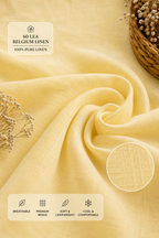60 LEA | 100% Belgium Linen Fabric - Buttery Yellow