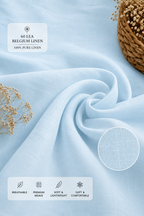 60 LEA | 100% Belgium Linen Fabric - Sky Blue