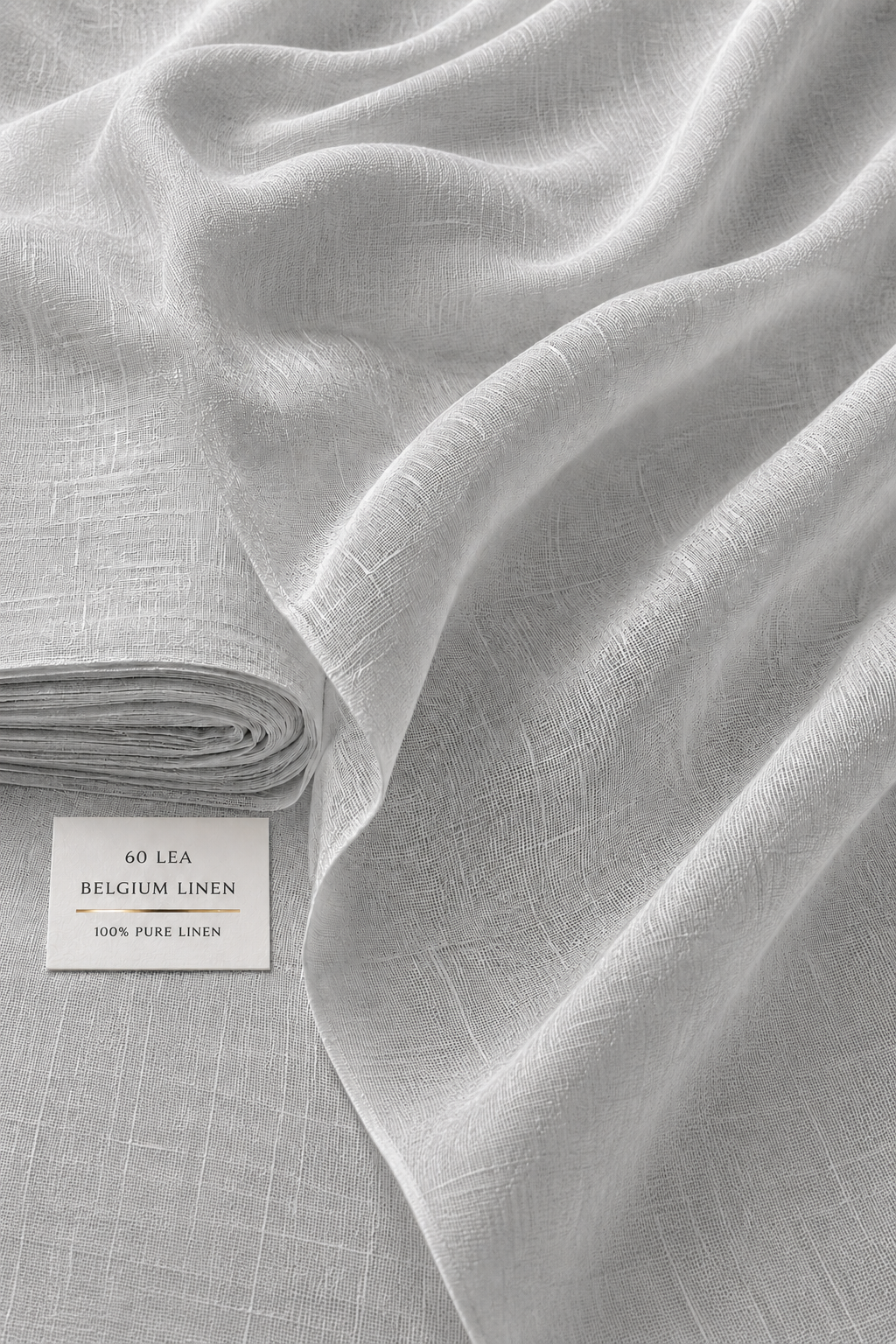 60 LEA | 100% Belgium Linen Fabric - Grey