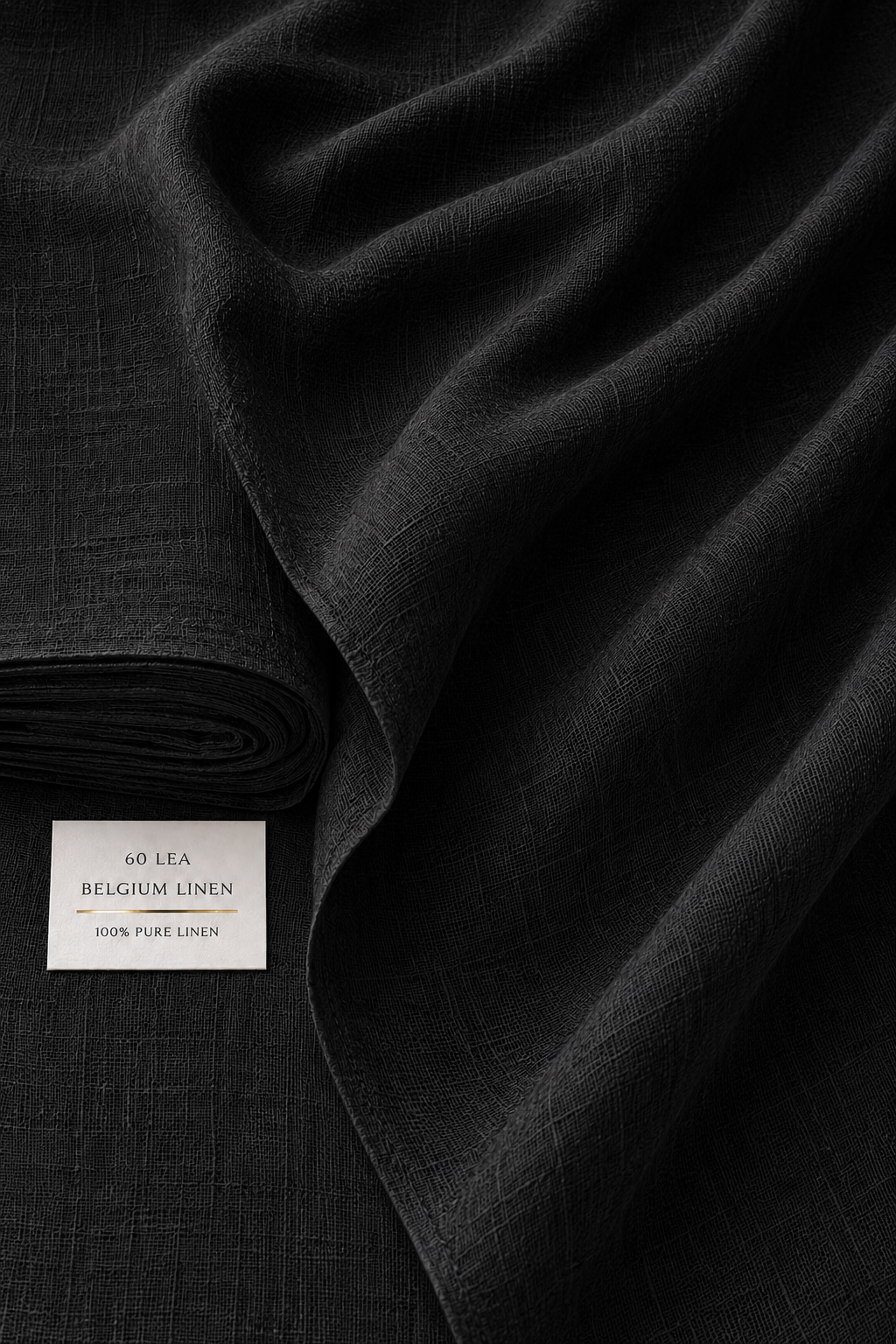 60 LEA | 100% Belgium Linen Fabric - Black