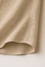 Cuban Collar Half Sleeve Men's 100% Belgium Linen Khaki Shirt | Summer Special