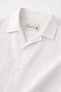 Cuban Collar Half Sleeve Men's 100% Belgium Linen White Shirt | Summer Special