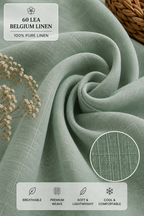 60 LEA | 100% Belgium Linen Fabric - Minty Green