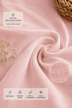 60 LEA | 100% Belgium Linen Fabric - Baby Pink