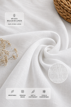 60 LEA | 100% Belgium Linen Fabric - White