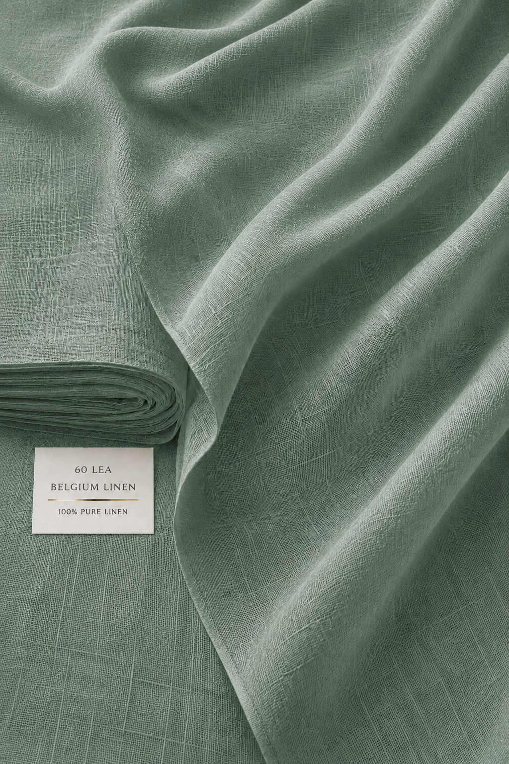 60 LEA | 100% Belgium Linen Fabric - Minty Green