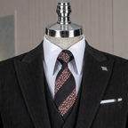 French Cuff Black Corduroy Single Buttoned 3-Piece Suit