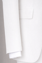 French Cuff Men's White Corduroy Double Buttoned 3-Piece Suit