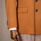 French Cuff Men's Camel Double Breasted Blazer