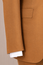 French Cuff Men's Camel Double Buttoned 3-Piece Suit