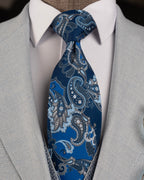 French Cuff Men's Grey Double Buttoned 3-Piece Suit