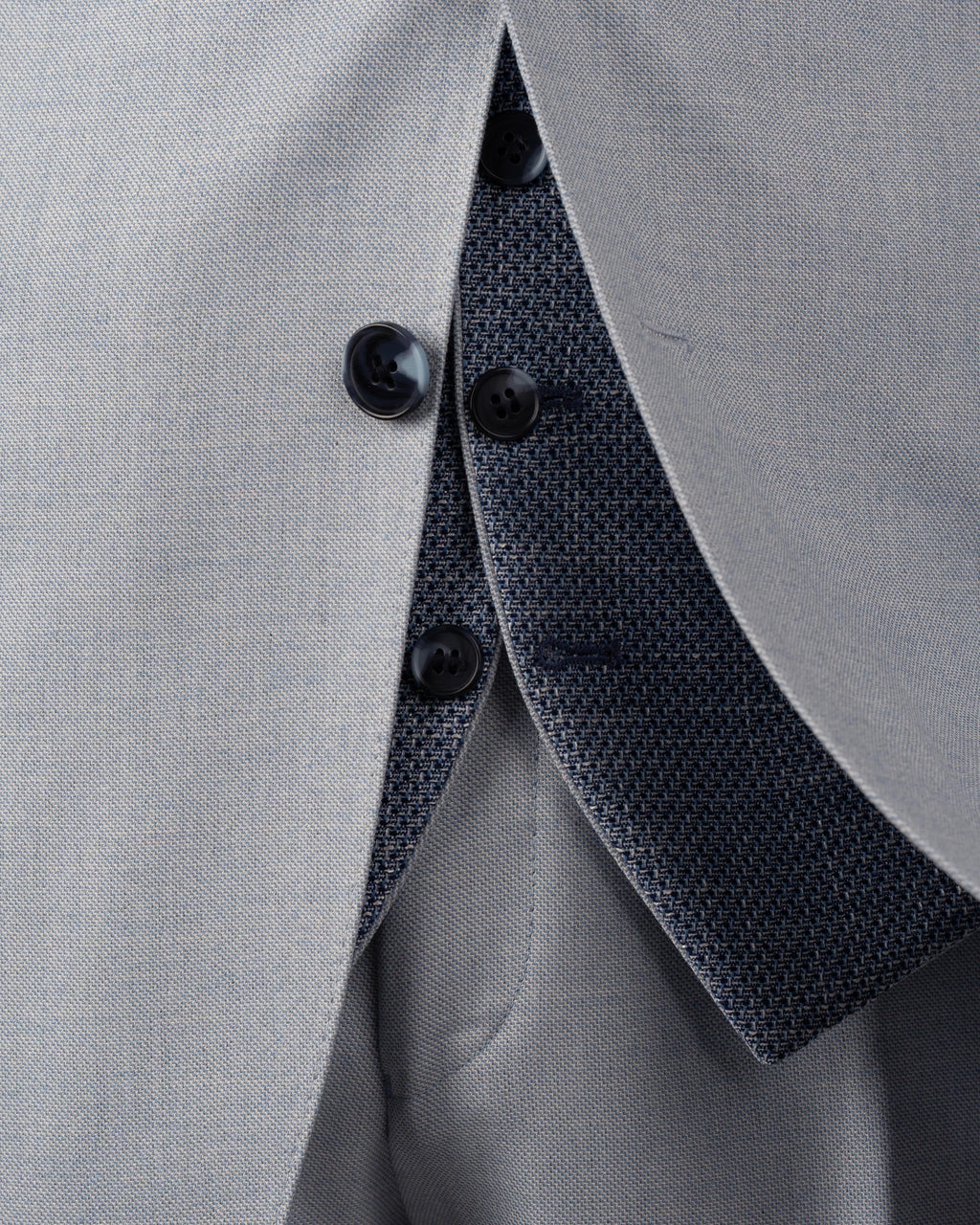 French Cuff Men's Grey Double Buttoned 3-Piece Suit