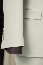 French Cuff Men's Lime Single Buttoned 3-Piece Suit