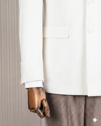 French Cuff Men's White Double Breasted Blazer