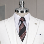 French Cuff men's White Corduroy Single Buttoned 3-Piece Suit