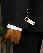 French Cuff Men's Black Double Buttoned 3-Piece Suit
