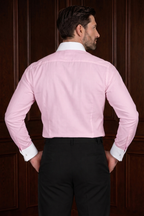 Men’s Oxford Pink Contrast Shirt – Tailored Button Down with French Cuffs