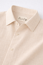 Half Sleeve Men's 100% Belgium Linen Beige Shirt | Summer Special