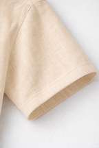 Half Sleeve Men's 100% Belgium Linen Beige Shirt | Summer Special