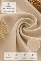 60 LEA | 100% Belgium Linen Fabric - Khaki