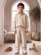 Kids Beige Linen Co-ord Set | Premium Summer Wear