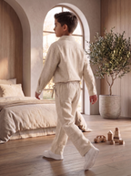 Kids Beige Linen Co-ord Set | Premium Summer Wear