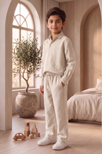Kids Beige Linen Co-ord Set | Premium Summer Wear