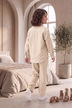 Kids Beige Linen Co-ord Set | Premium Summer Wear