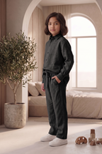 Kids Black Linen Co-ord Set | Premium Summer Wear