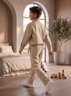 Kids Khaki Linen Co-ord Set | Premium Summer Wear