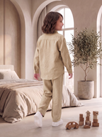 Kids Khaki Linen Co-ord Set | Premium Summer Wear