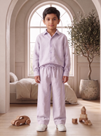 Kids Lavender Linen Co-ord Set | Premium Summer Wear