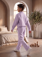 Kids Lavender Linen Co-ord Set | Premium Summer Wear