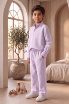 Kids Lavender Linen Co-ord Set | Premium Summer Wear